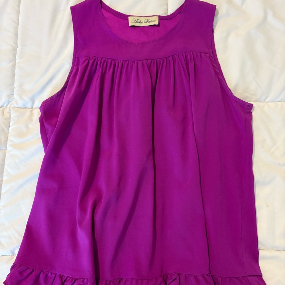 Alisha Levine Vibrant Fuchsia Sleeveless Blouse